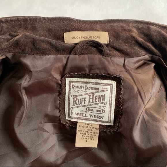 Ruff Hewn Suede Leather brown jacket - Picture 10 of 14